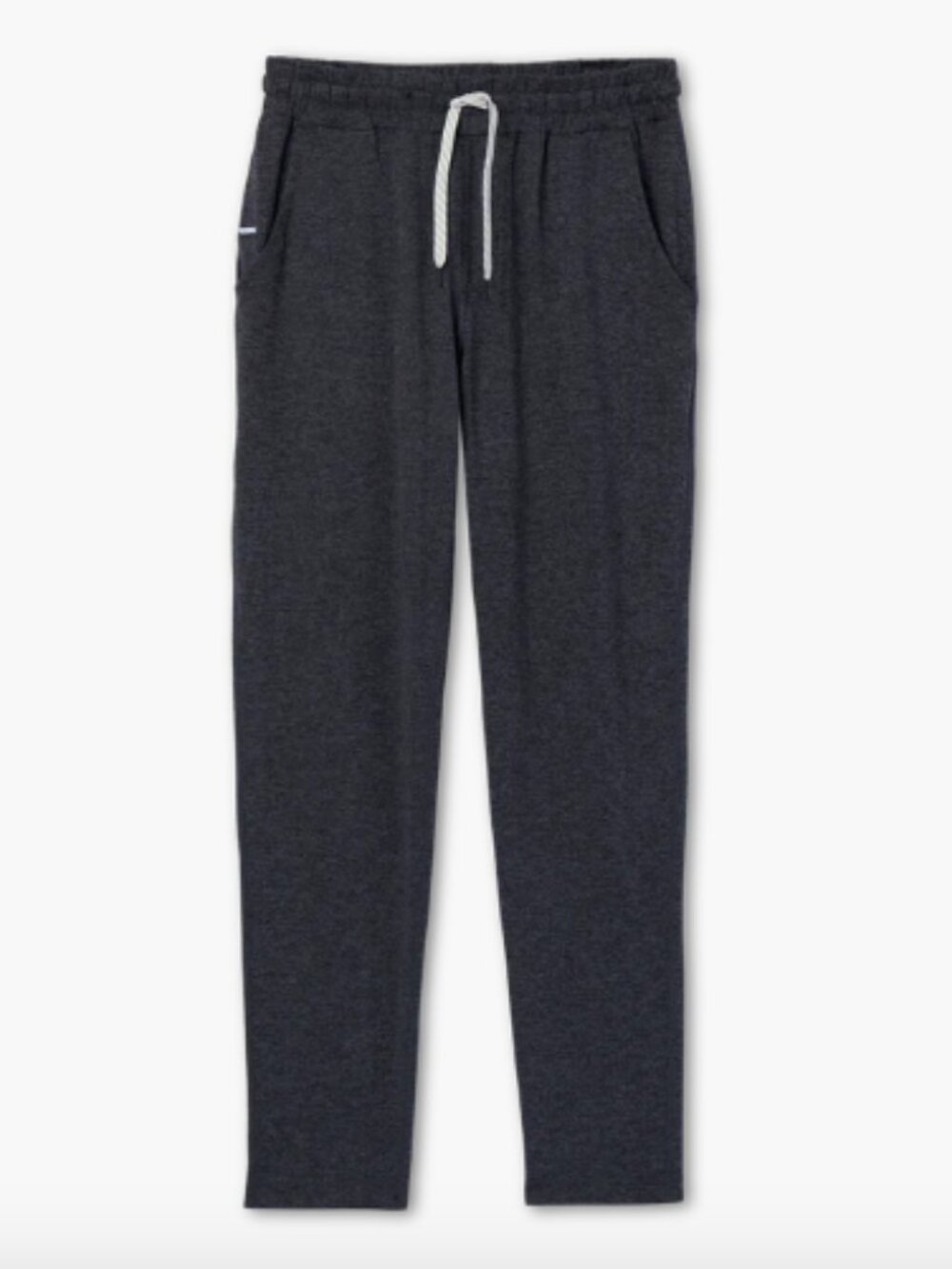 Vuori Men's Dark Charcoal Heather Joggers with White Drawstring